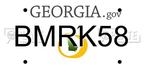BMRK58 Georgia License Plate