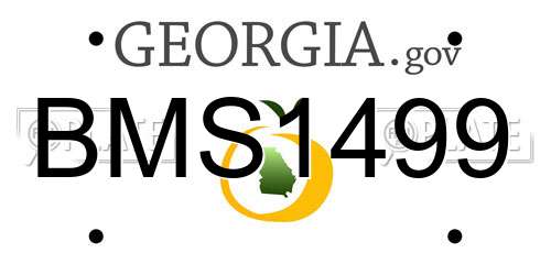 BMS1499 Georgia License Plate