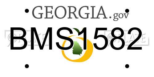 BMS1582 Georgia License Plate