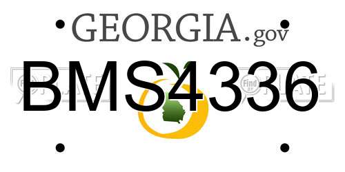 BMS4336 Georgia License Plate