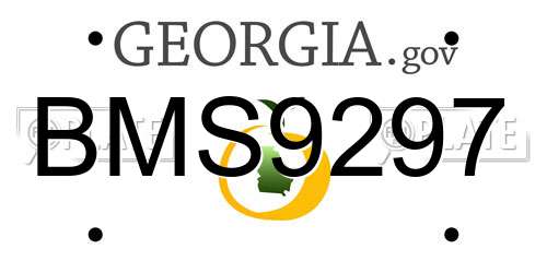 BMS9297 Georgia License Plate