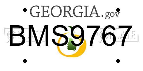 BMS9767 Georgia License Plate