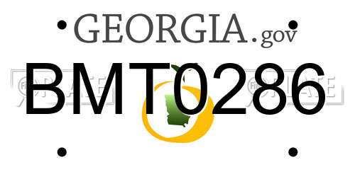 BMT0286 Georgia License Plate