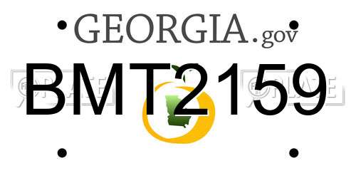 BMT2159 Georgia License Plate