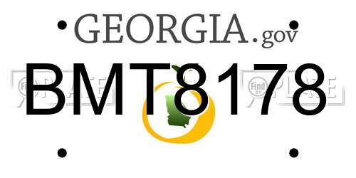 BMT8178 Georgia License Plate