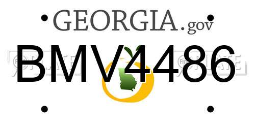BMV4486 Georgia License Plate