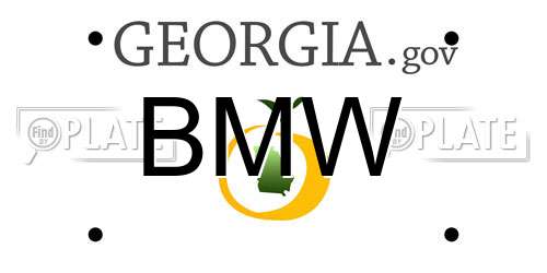 BMW Georgia License Plate