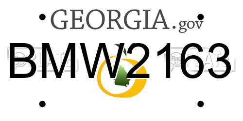 BMW2163 Georgia License Plate