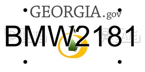 BMW2181 Georgia License Plate