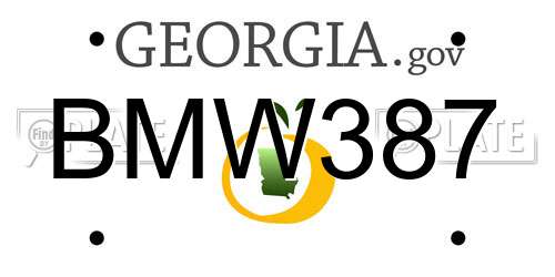 BMW387 Georgia License Plate
