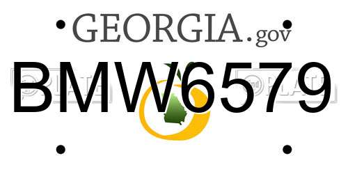 BMW6579 Georgia License Plate