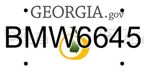 BMW6645 Georgia License Plate