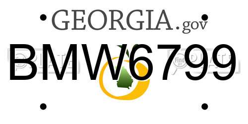 BMW6799 Georgia License Plate