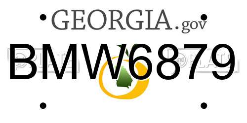 BMW6879 Georgia License Plate