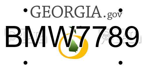 BMW7789 Georgia License Plate