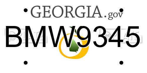 BMW9345 Georgia License Plate