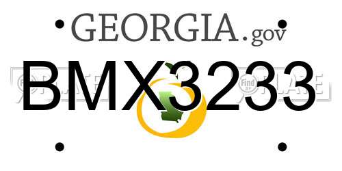 BMX3233 Georgia License Plate