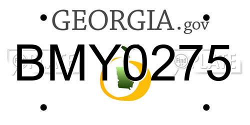BMY0275 Georgia License Plate
