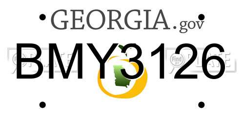 BMY3126 Georgia License Plate