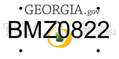 BMZ0822 Georgia License Plate