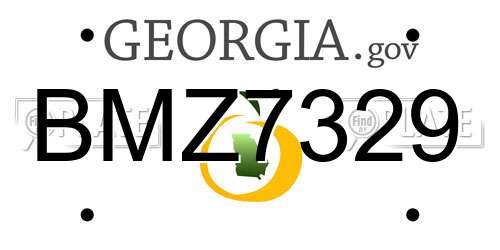 BMZ7329 Georgia License Plate