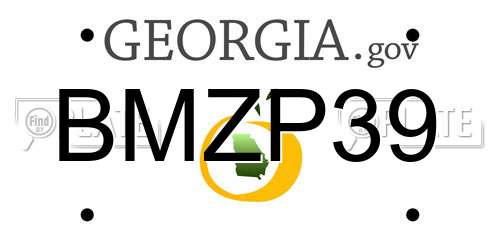 BMZP39 Georgia License Plate