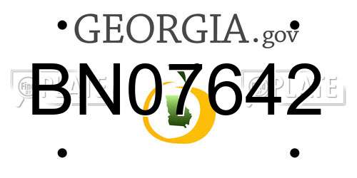 BN07642 Georgia License Plate