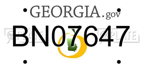 BN07647 Georgia License Plate