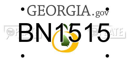 BN1515 Georgia License Plate