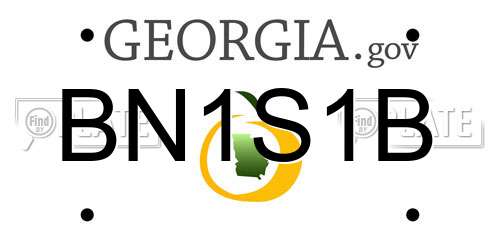 BN1S1B Georgia License Plate