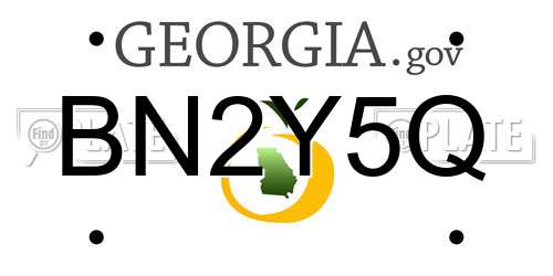 BN2Y5Q Georgia License Plate