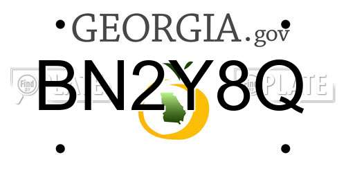 BN2Y8Q Georgia License Plate