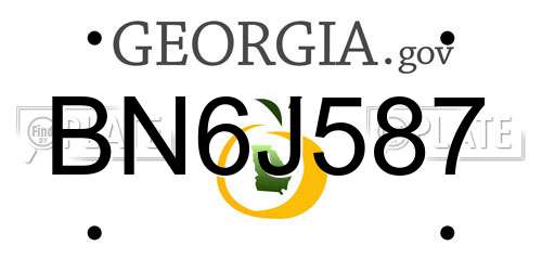 BN6J587 Georgia License Plate