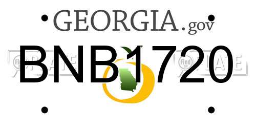 BNB1720 Georgia License Plate