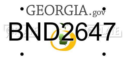 BND2647 Georgia License Plate