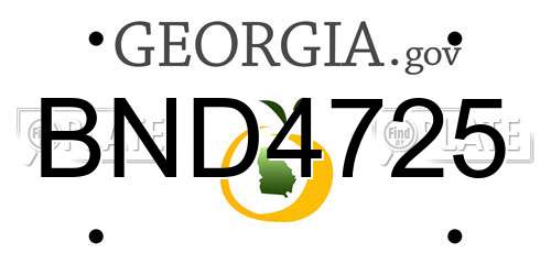 BND4725 Georgia License Plate