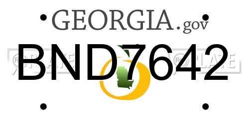 BND7642 Georgia License Plate