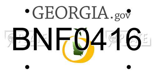 BNF0416 Georgia License Plate