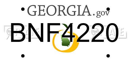 BNF4220 Georgia License Plate