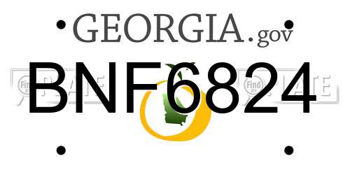 BNF6824 Georgia License Plate