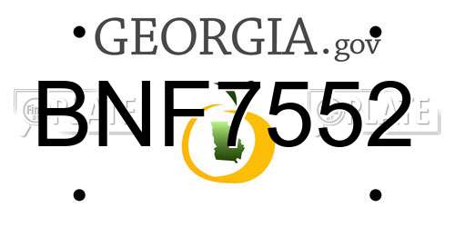 BNF7552 Georgia License Plate