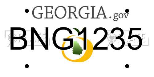 BNG1235 Georgia License Plate