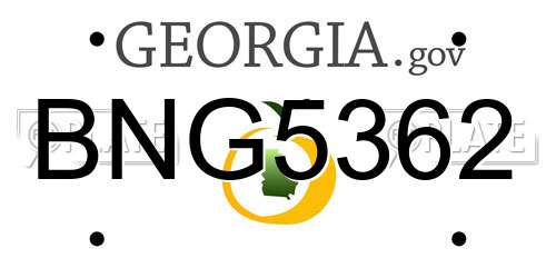 BNG5362 Georgia License Plate