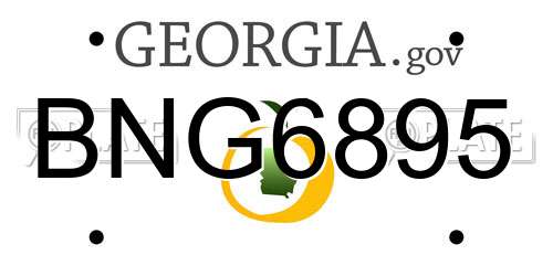 BNG6895 Georgia License Plate