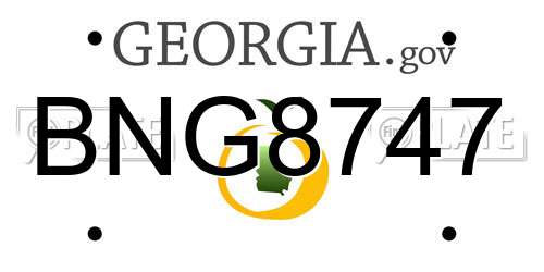 BNG8747 Georgia License Plate