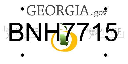 BNH7715 Georgia License Plate