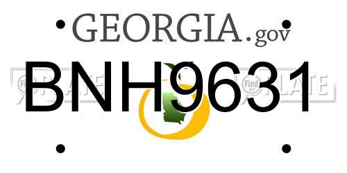 BNH9631 Georgia License Plate