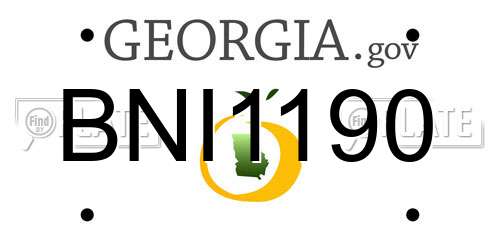 BNI1190 Georgia License Plate