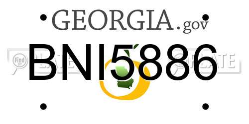 BNI5886 Georgia License Plate
