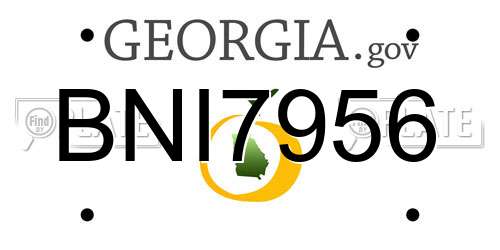 BNI7956 Georgia License Plate